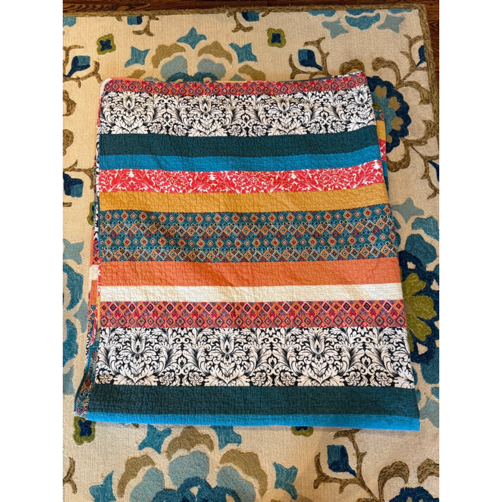 Lush Décor Boho Stripe Reversible Quilt Queen Multi-color